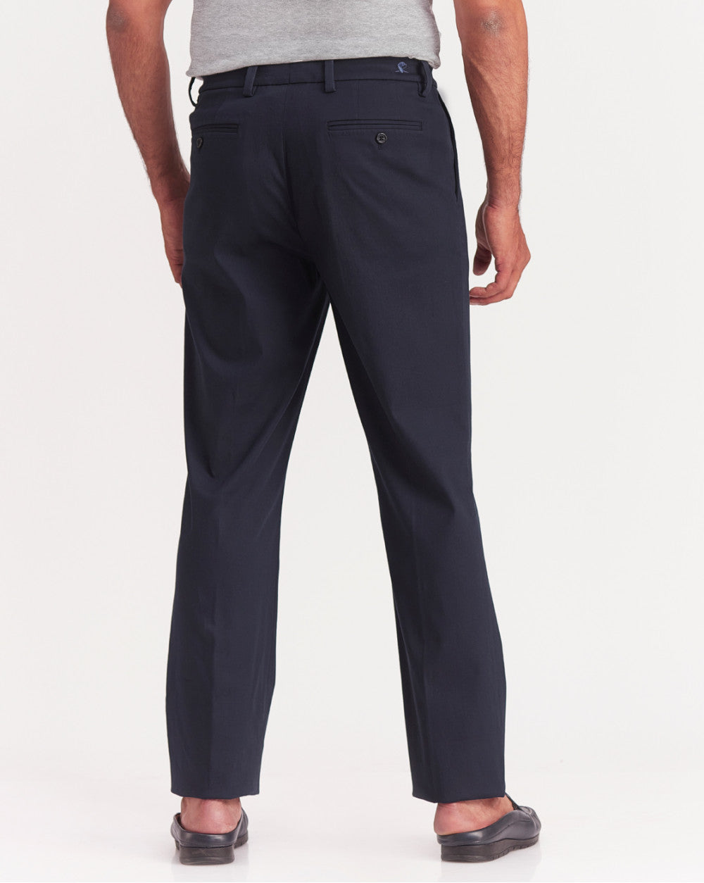 Single Pleated Relaxed Fit Trousers - Navy