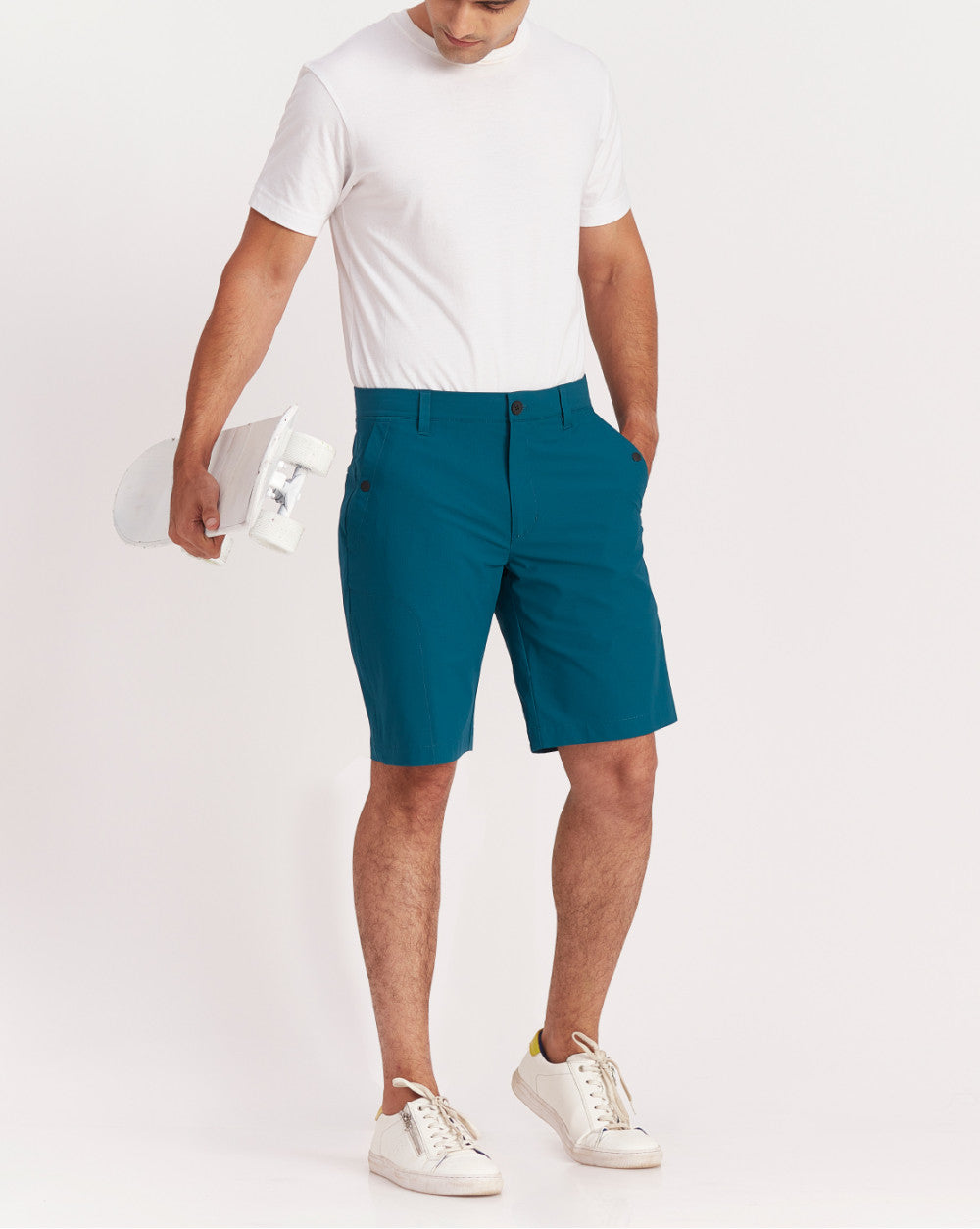 Regular Fit Ripstop Textured Shorts - Marine