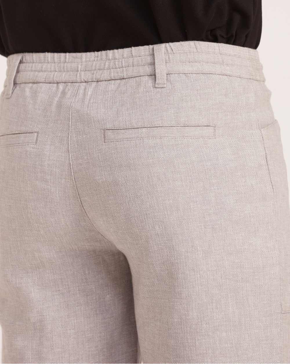 Regular Fit Textured Linen Shorts - Cloud Grey