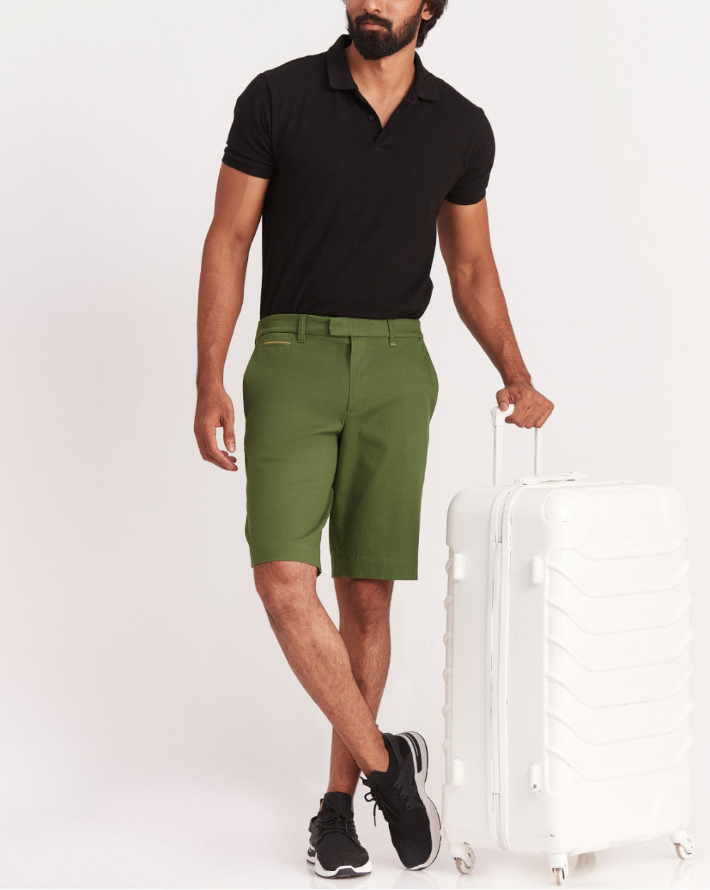 Tapered Fit Chino Shorts - Chive Green