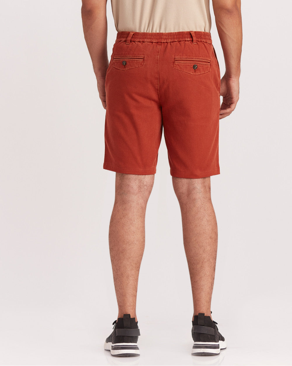 Garment Dyed Elasticized Shorts - Rust
