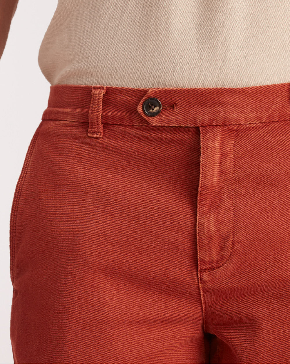 Garment Dyed Elasticized Shorts - Rust