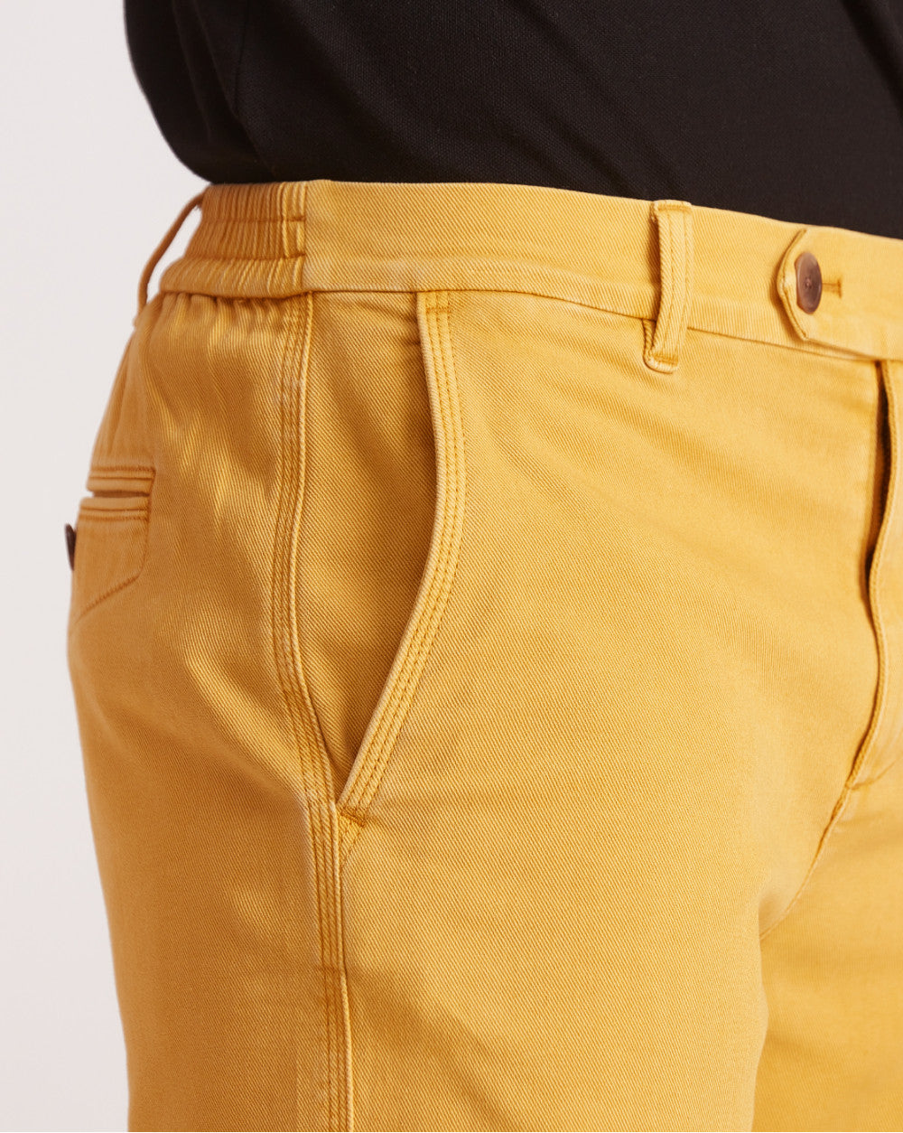 Garment Dyed Elasticized Shorts - Golden Yellow