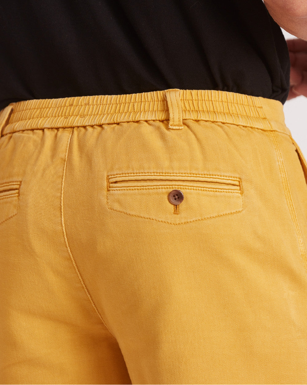 Garment Dyed Elasticized Shorts - Golden Yellow