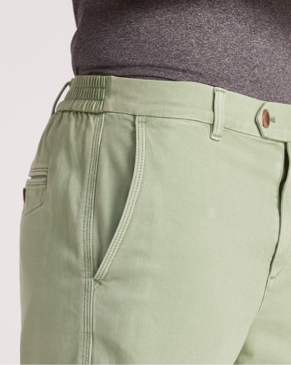 Garment Dyed Elasticized Shorts - Green Apple
