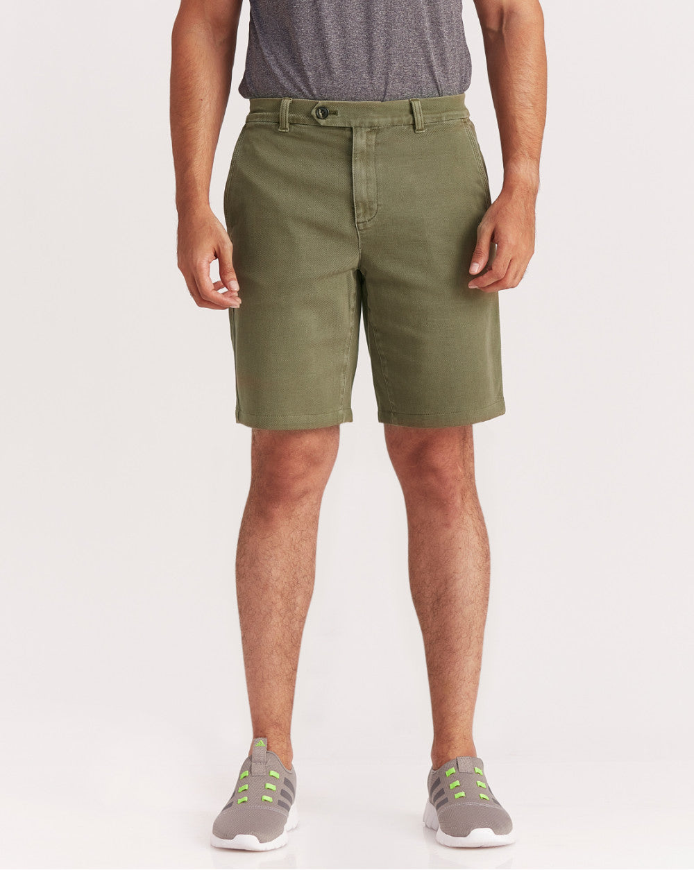 Garment Dyed Elasticized Shorts - Army Green