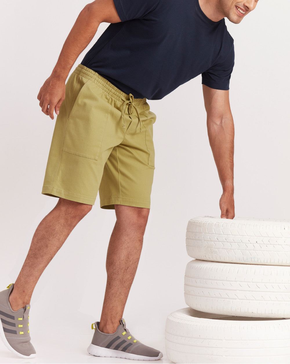 Regular Fit Comfort Elasticized Pull-On Shorts - Granola Khaki