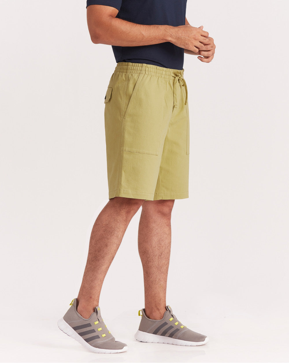 Regular Fit Comfort Elasticized Pull-On Shorts - Granola Khaki