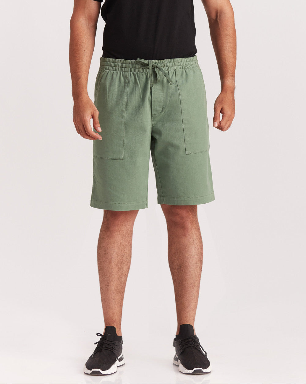 Regular Fit Comfort Elasticized Pull-On Shorts - Dark Ivy Green