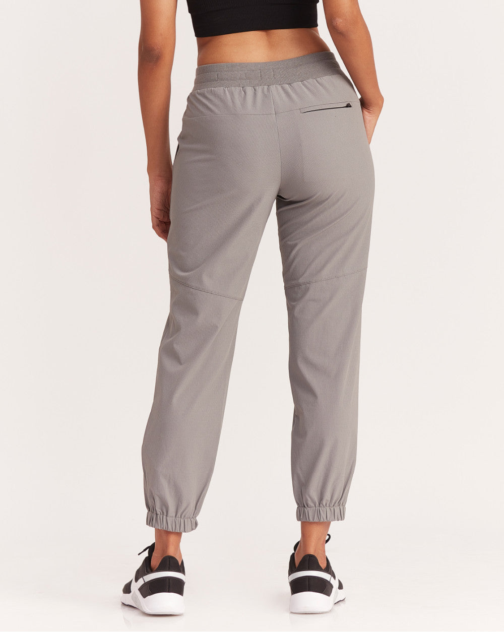 Slim Fit Ripstop Joggers - Grey