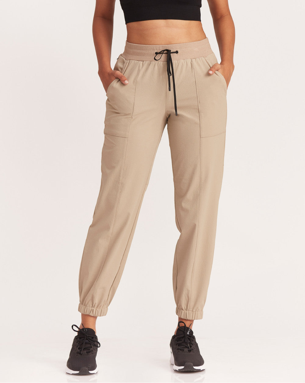 Slim Fit Ripstop Joggers - Sand
