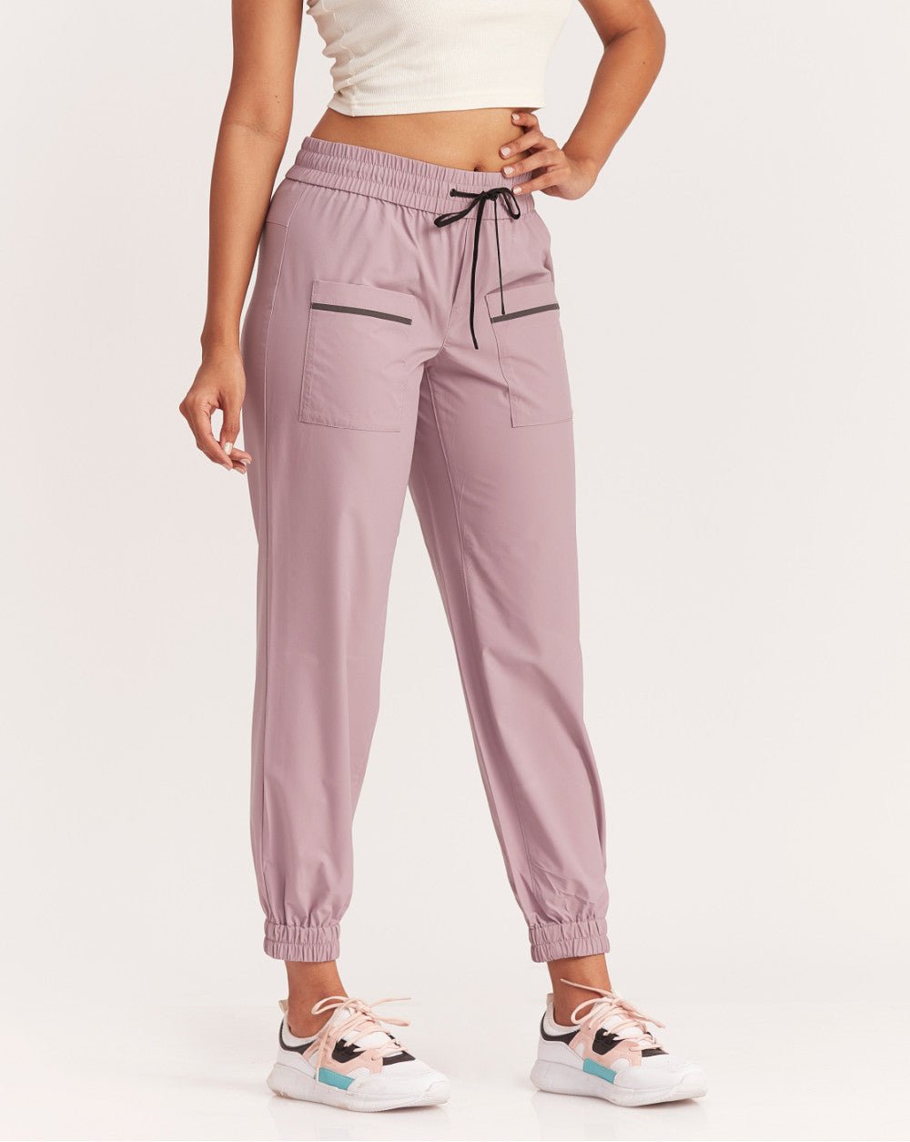 Buy Women Pink Solid Casual Slim Fit Trousers Online - 816715
