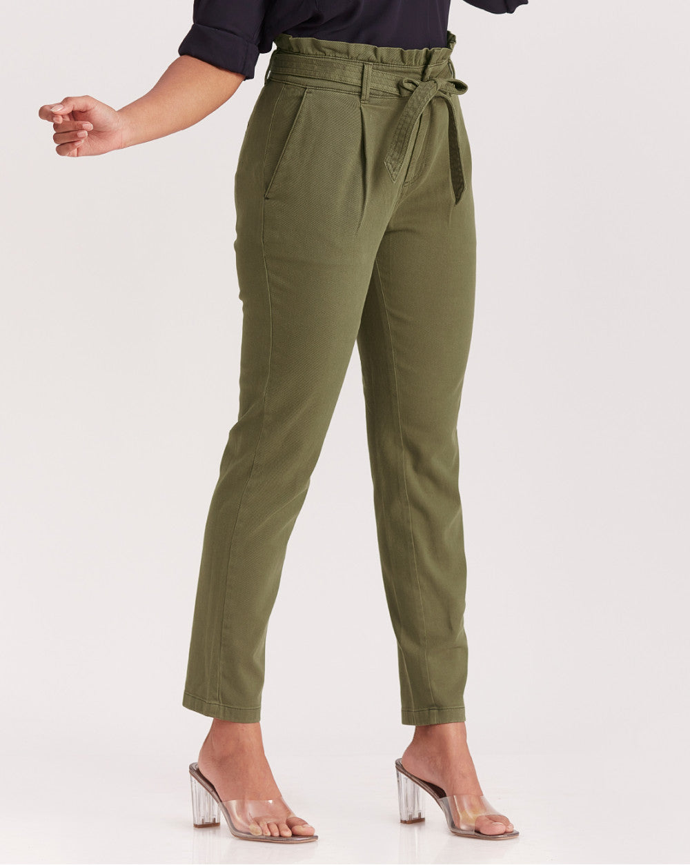 Tapered Fit Juan Tapered Garment-Dyed Pants - Army Green