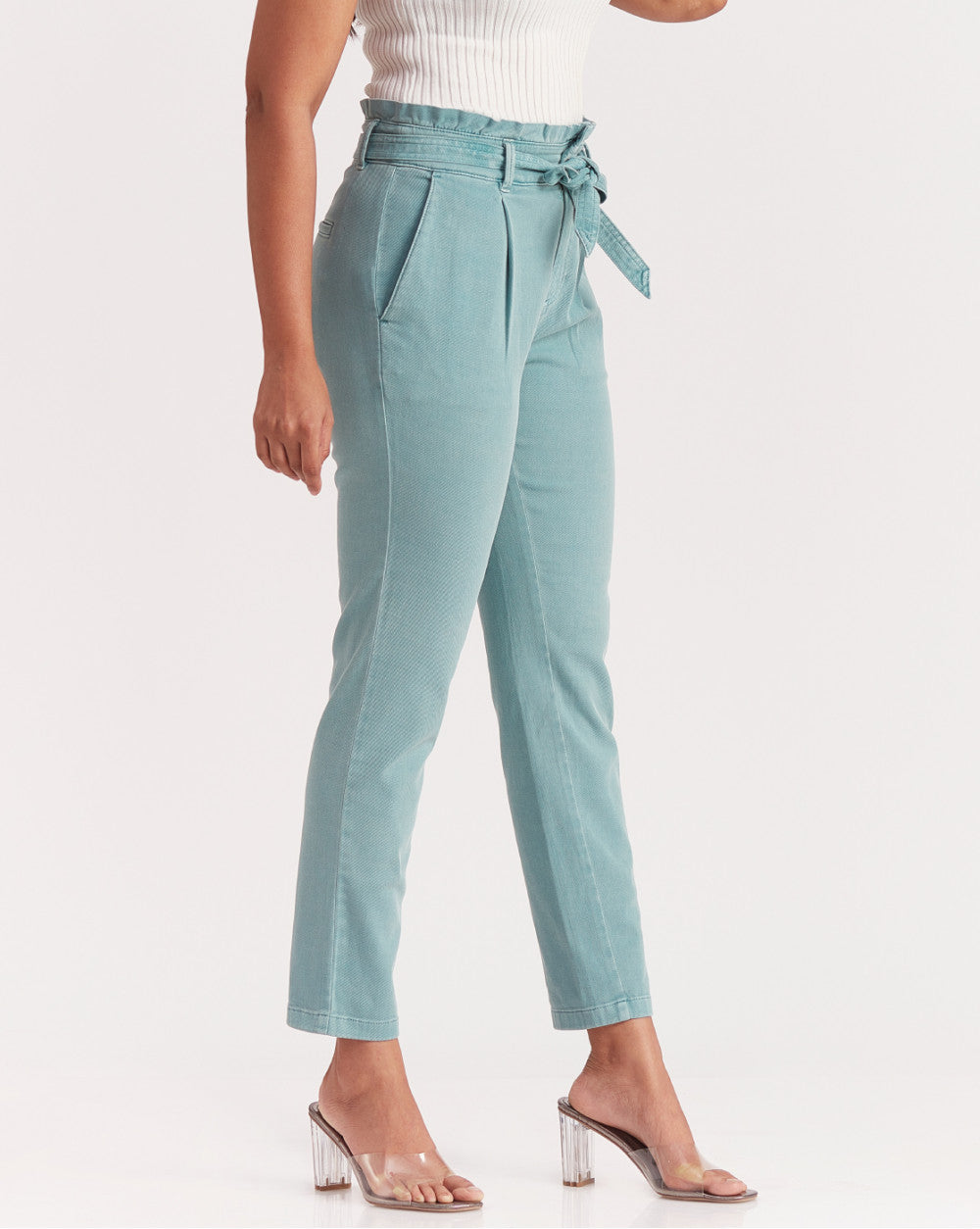Tapered Fit Juan Tapered Garment-Dyed Pants - Teal