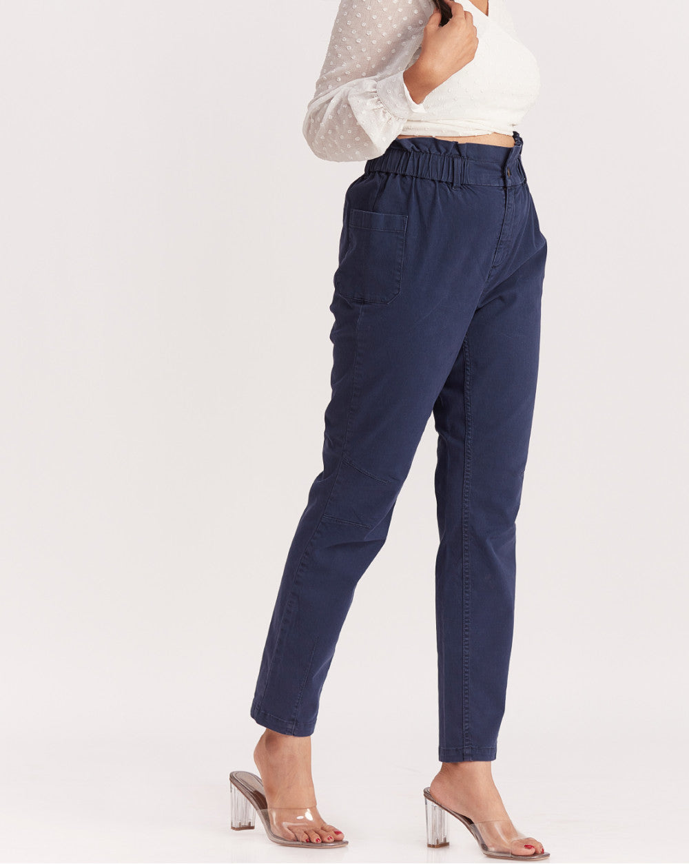 Tapered Fit  Tapered Super Stretch Pants - Navy