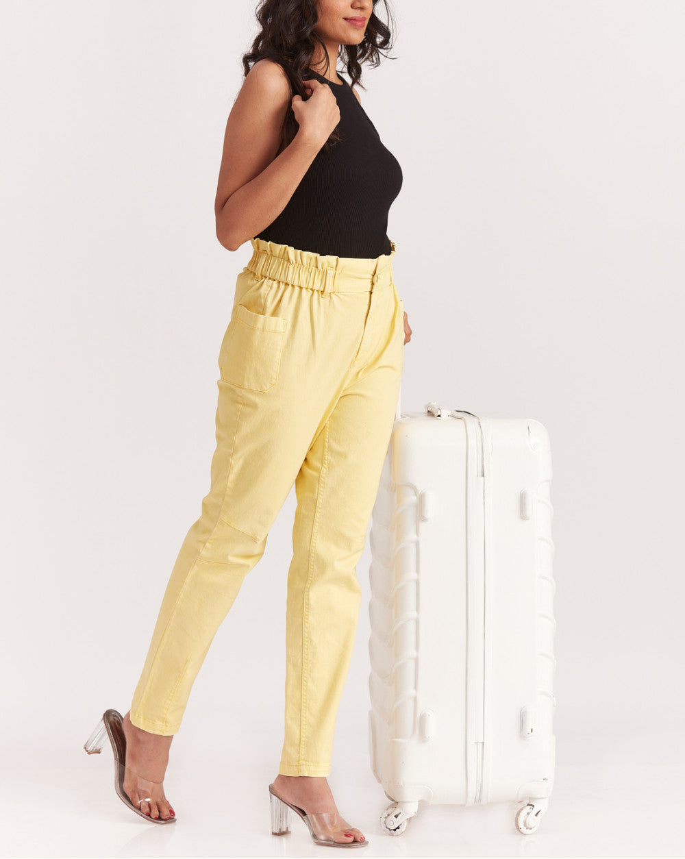 Tapered Fit  Tapered Super Stretch Pants - Butter Yellow