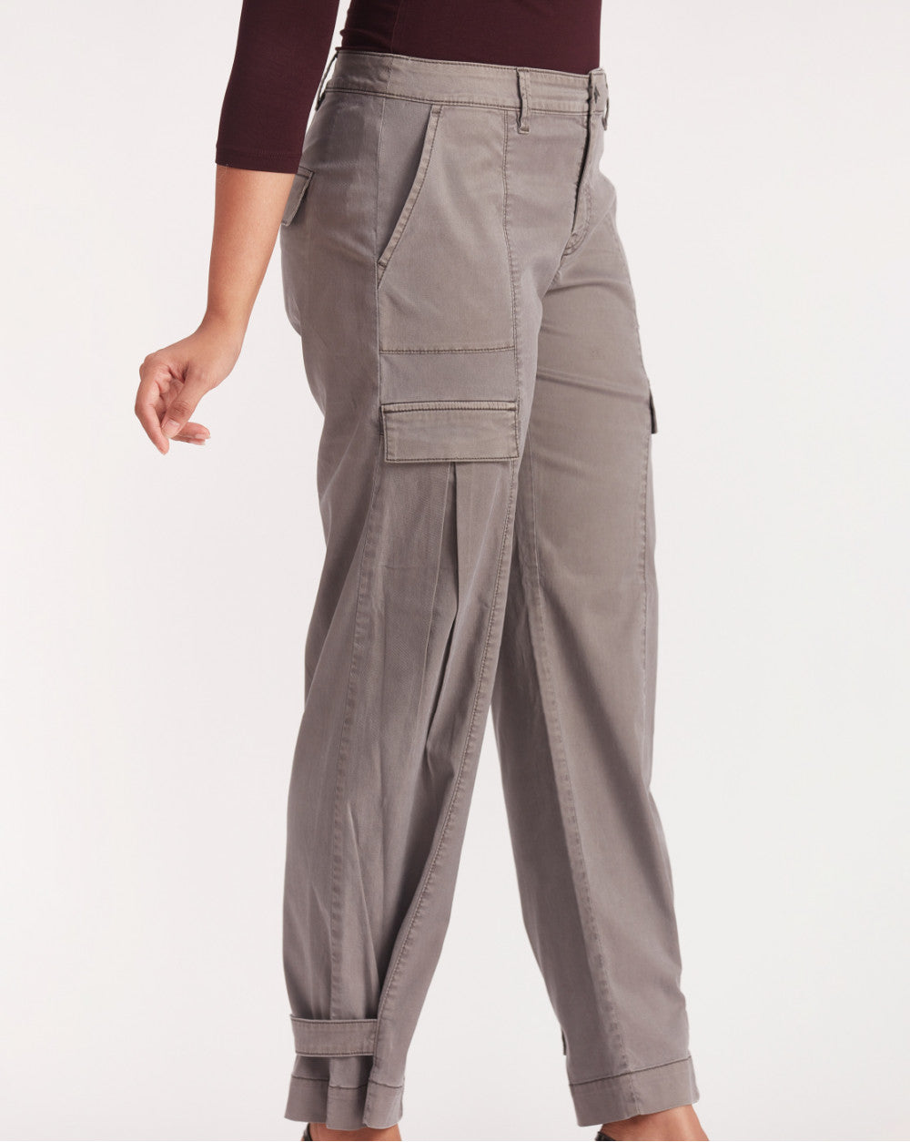 Straight Fit Garment Dyed Utility Pants - Charcoal