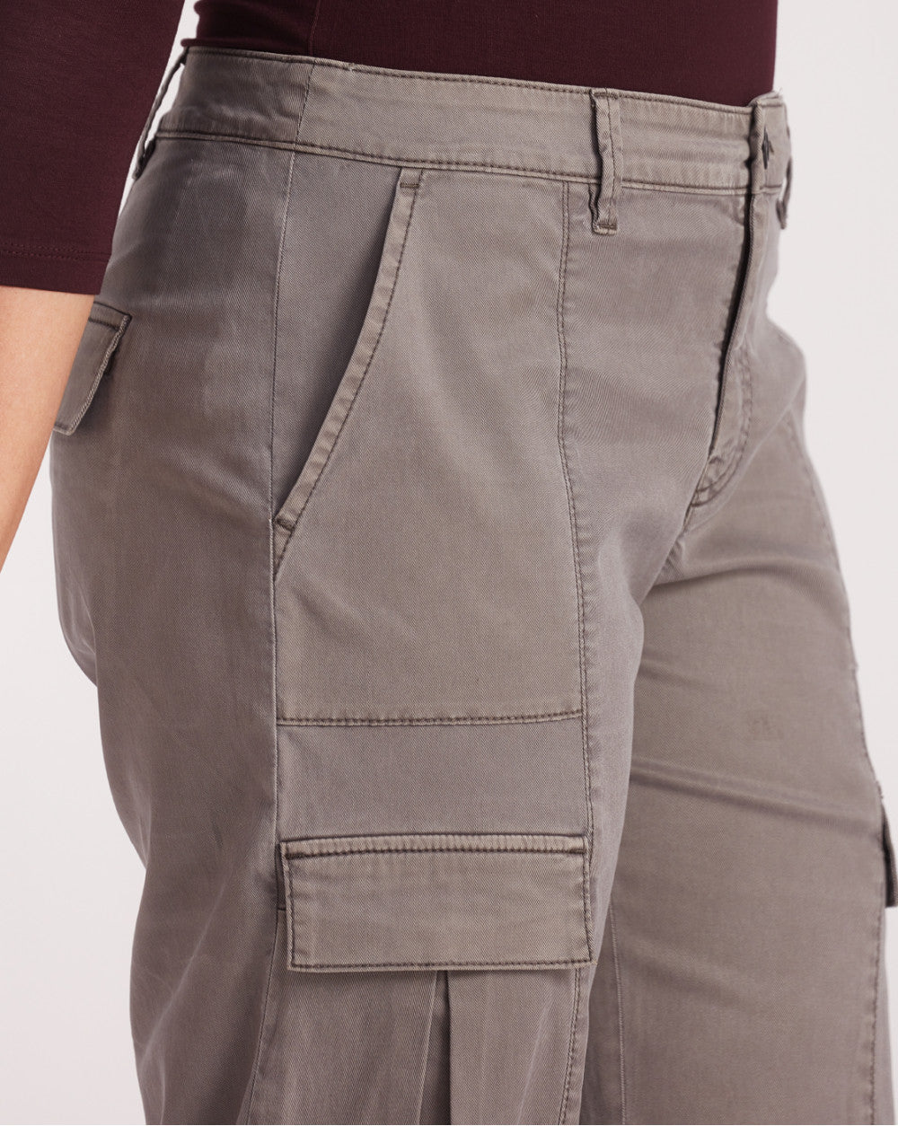 Straight Fit Garment Dyed Utility Pants - Charcoal