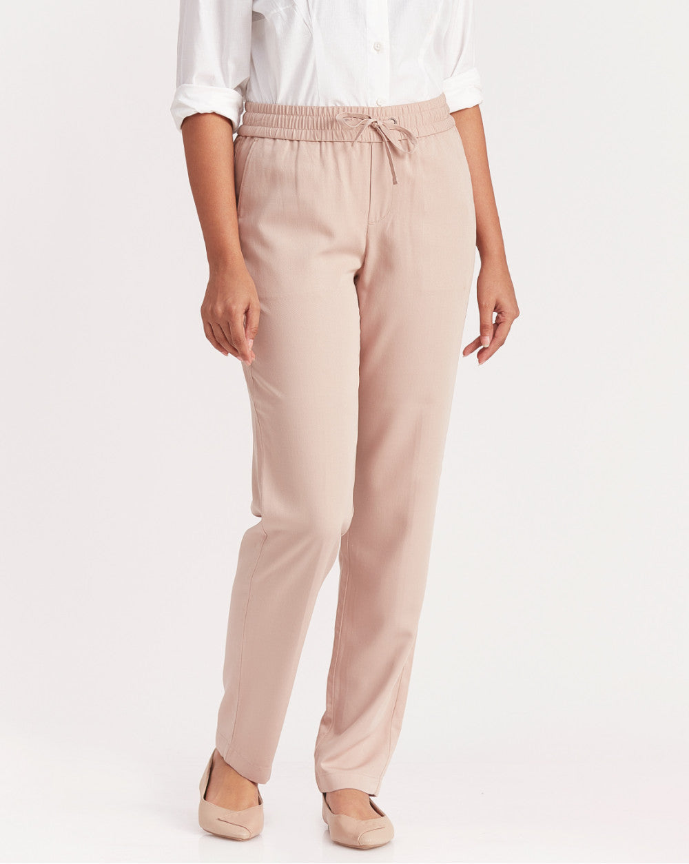 Tapered &amp; Relaxed Fit Drawstring Pants - Rose Pink