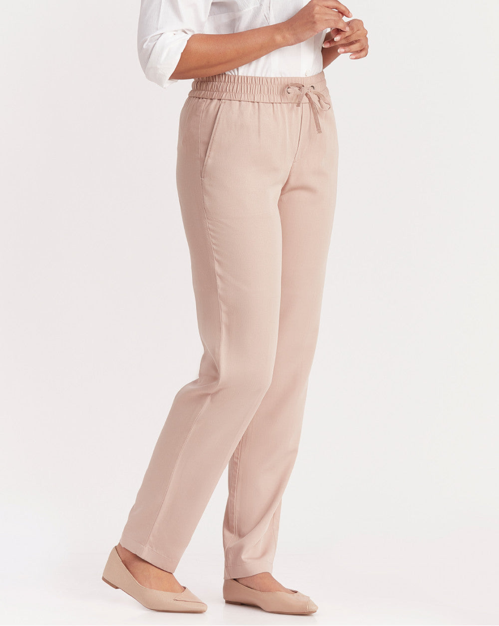 Tapered &amp; Relaxed Fit Drawstring Pants - Rose Pink