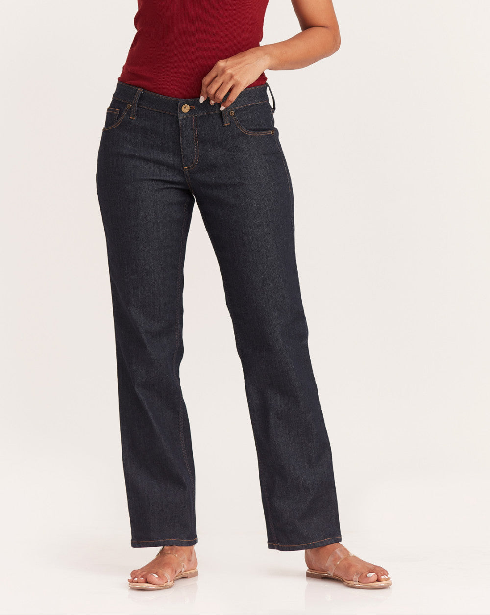 Straight Fit Waist Jeans - Natural Blue