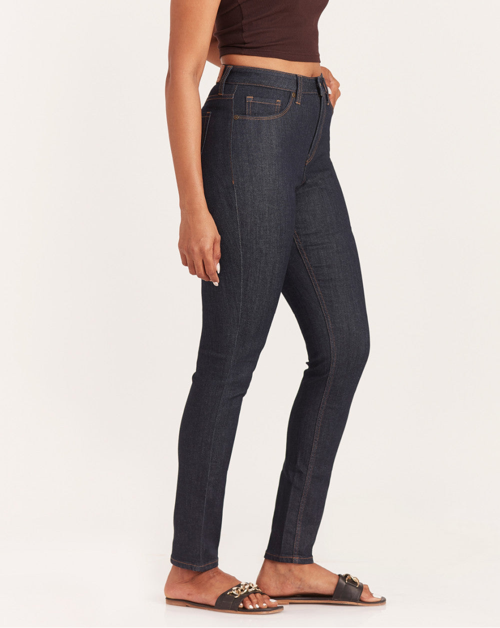 Skinny Fit Waist Jeans - Natural Blue