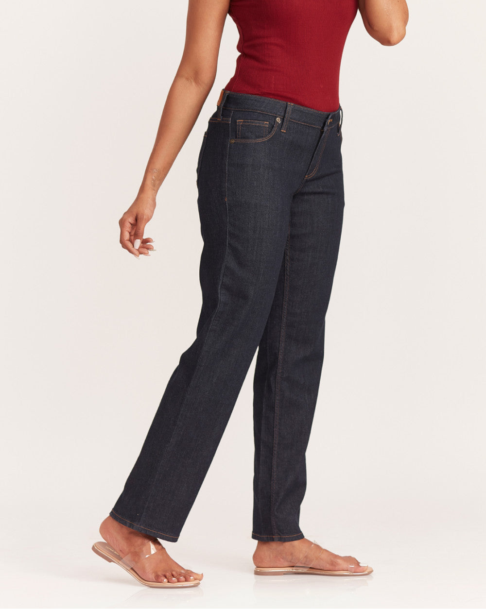 Straight Fit Waist Jeans - Natural Blue