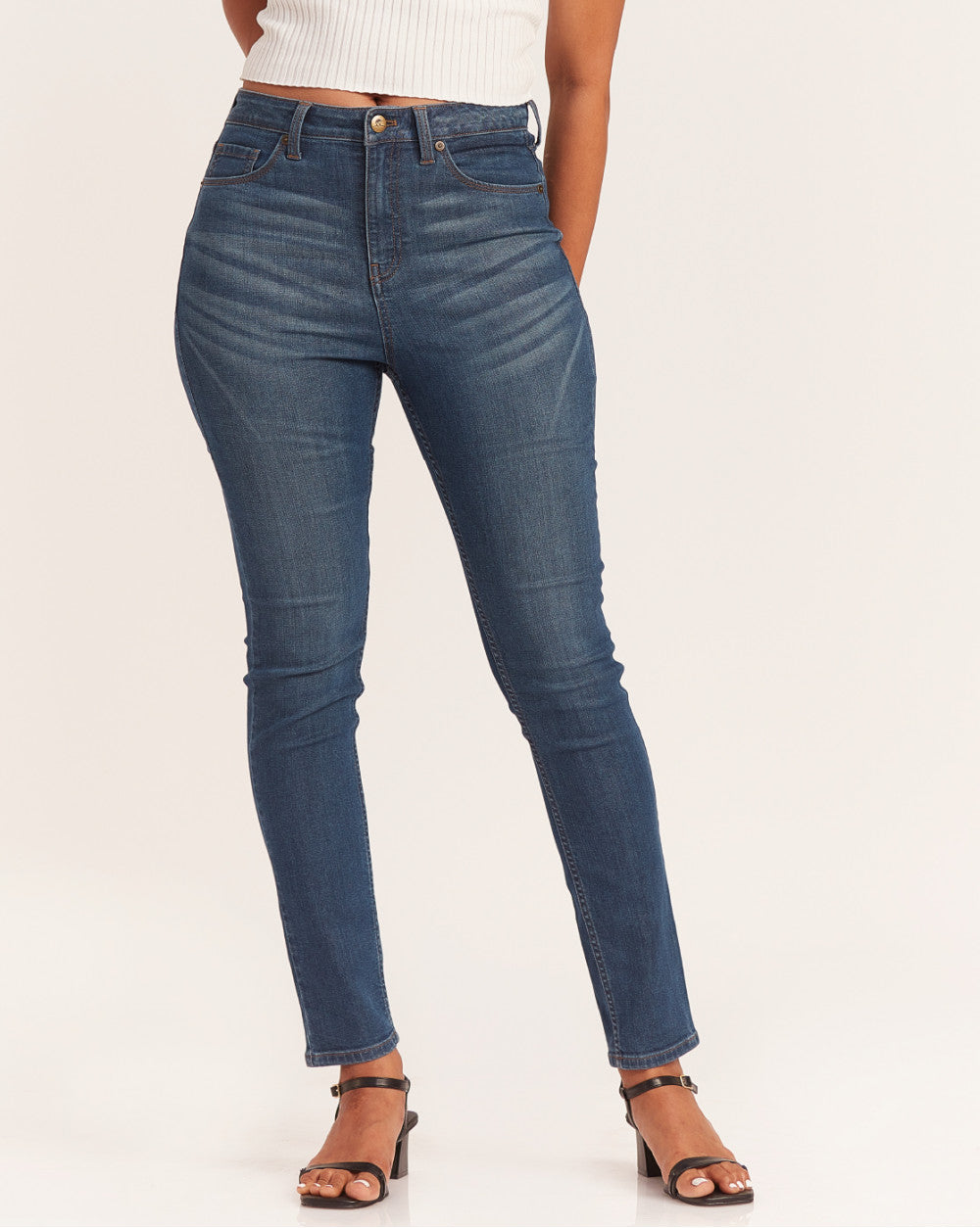 Skinny Fit Waist Jeans - Classic Blue