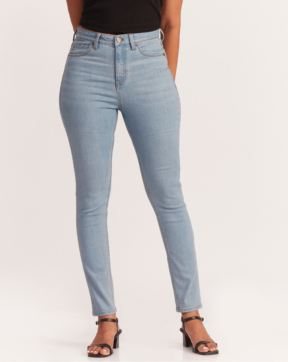 Skinny Fit Waist Jeans - Vapour Blue