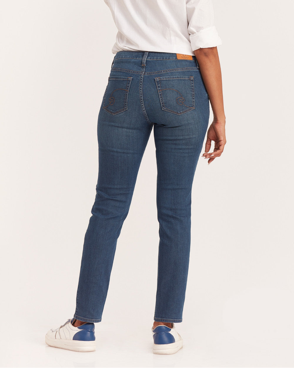 Slim Fit Mid Waist Jeans - Classic Blue