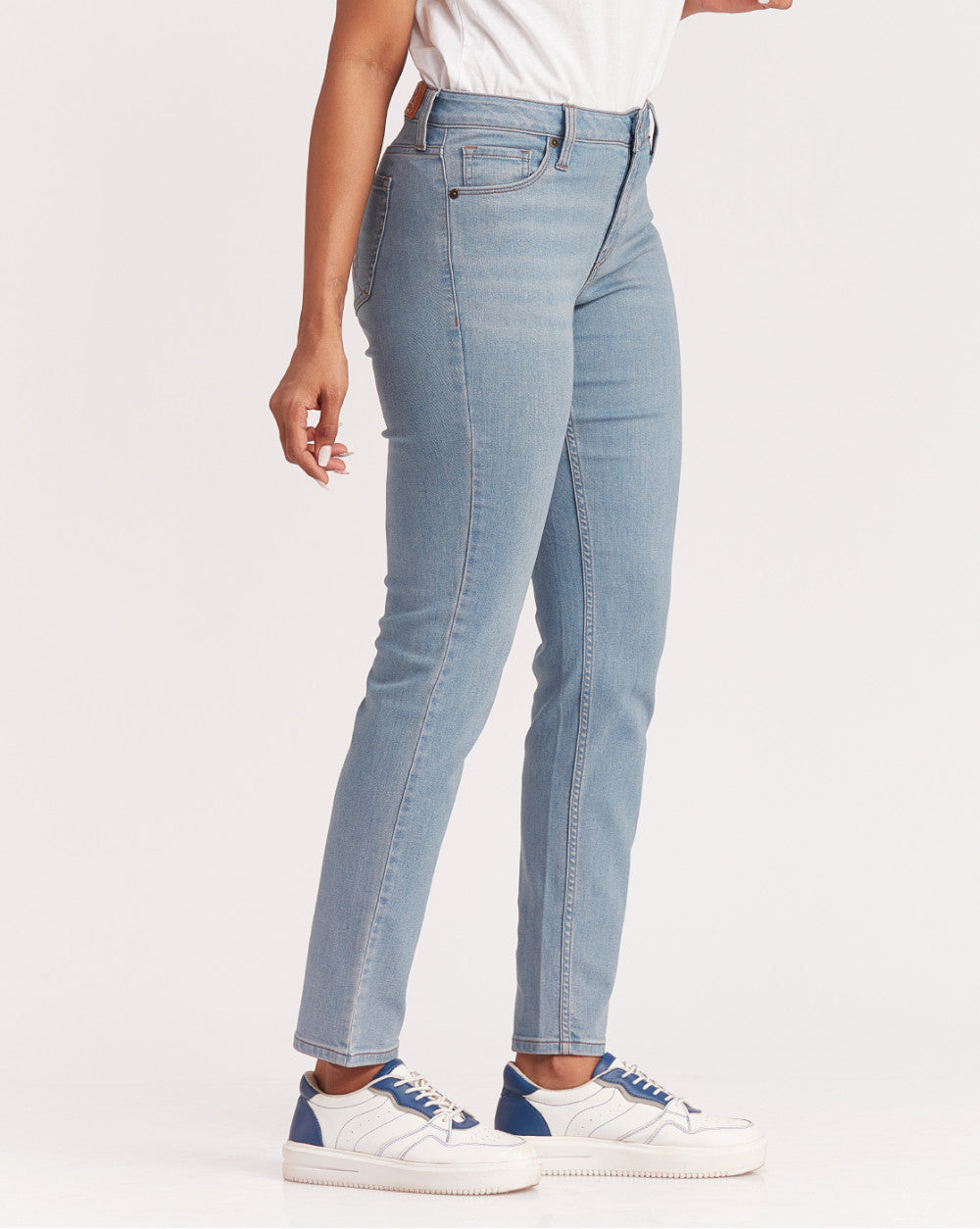 Slim Fit Mid Waist Jeans - Vapour Blue