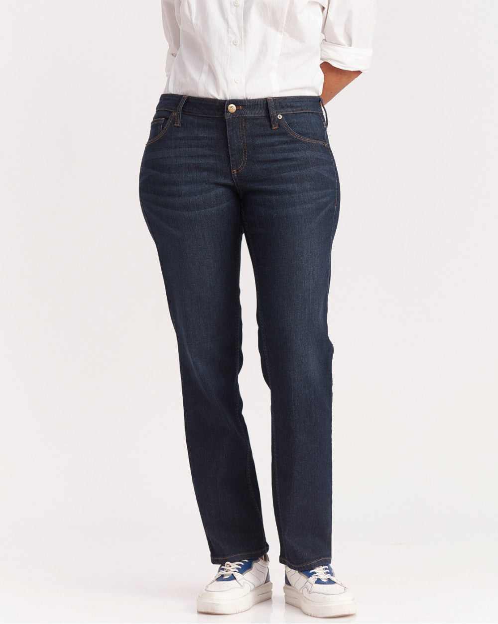 Straight Fit Waist Jeans - Prime Blue