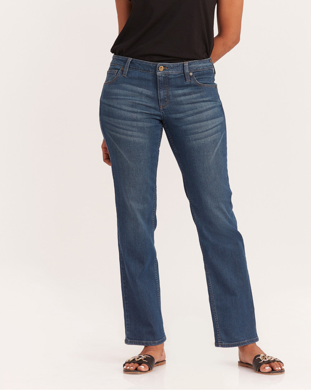 Straight Fit Waist Jeans - Classic Blue