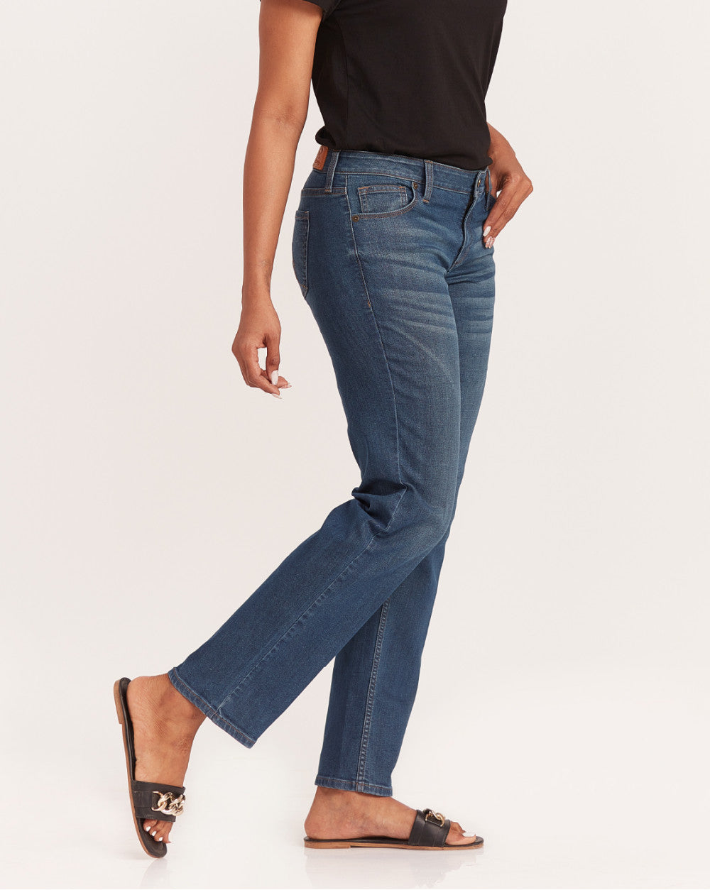 Straight Fit Waist Jeans - Classic Blue