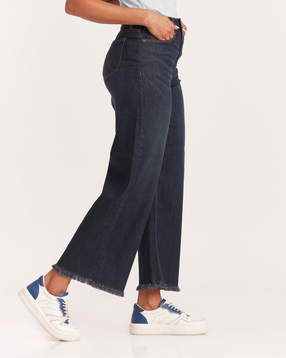 Wide Leg High Waist Jeans - Prime Blue