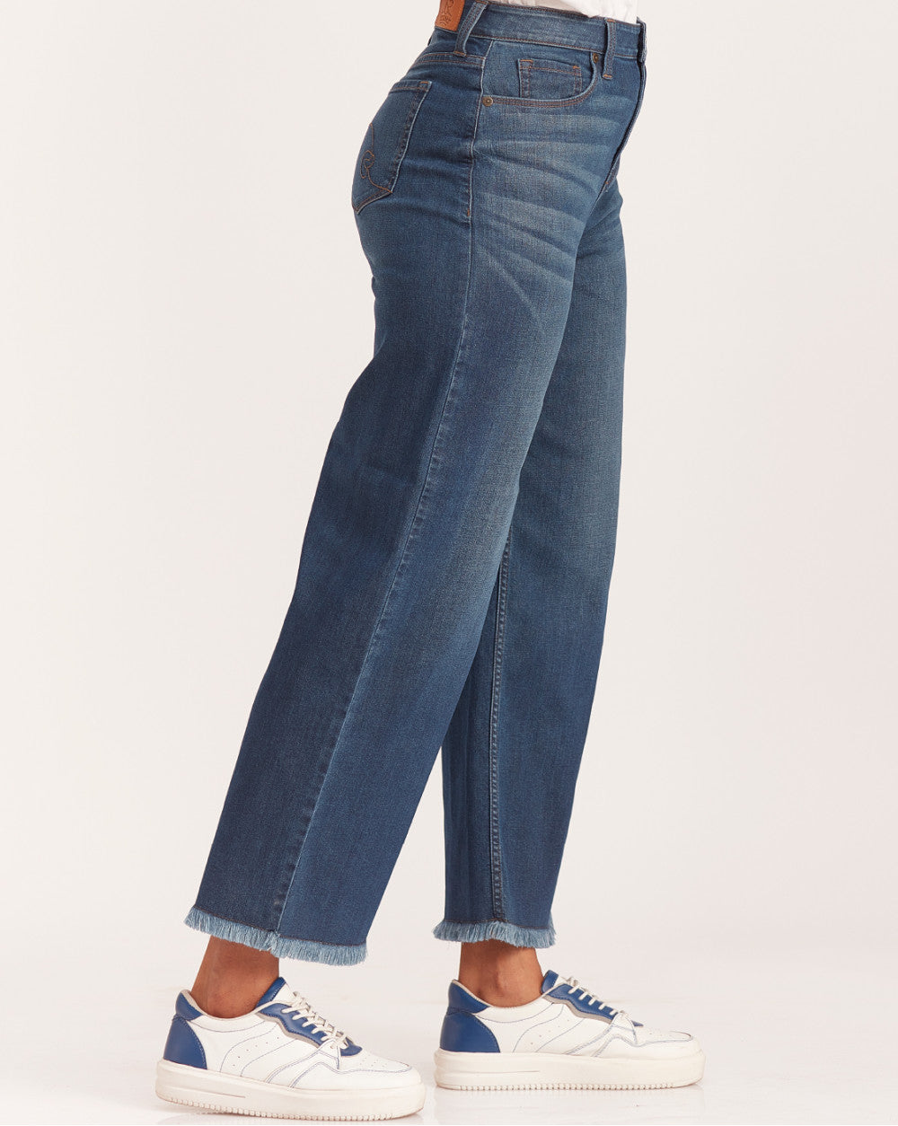 Wide Leg High Waist Jeans - Classic Blue