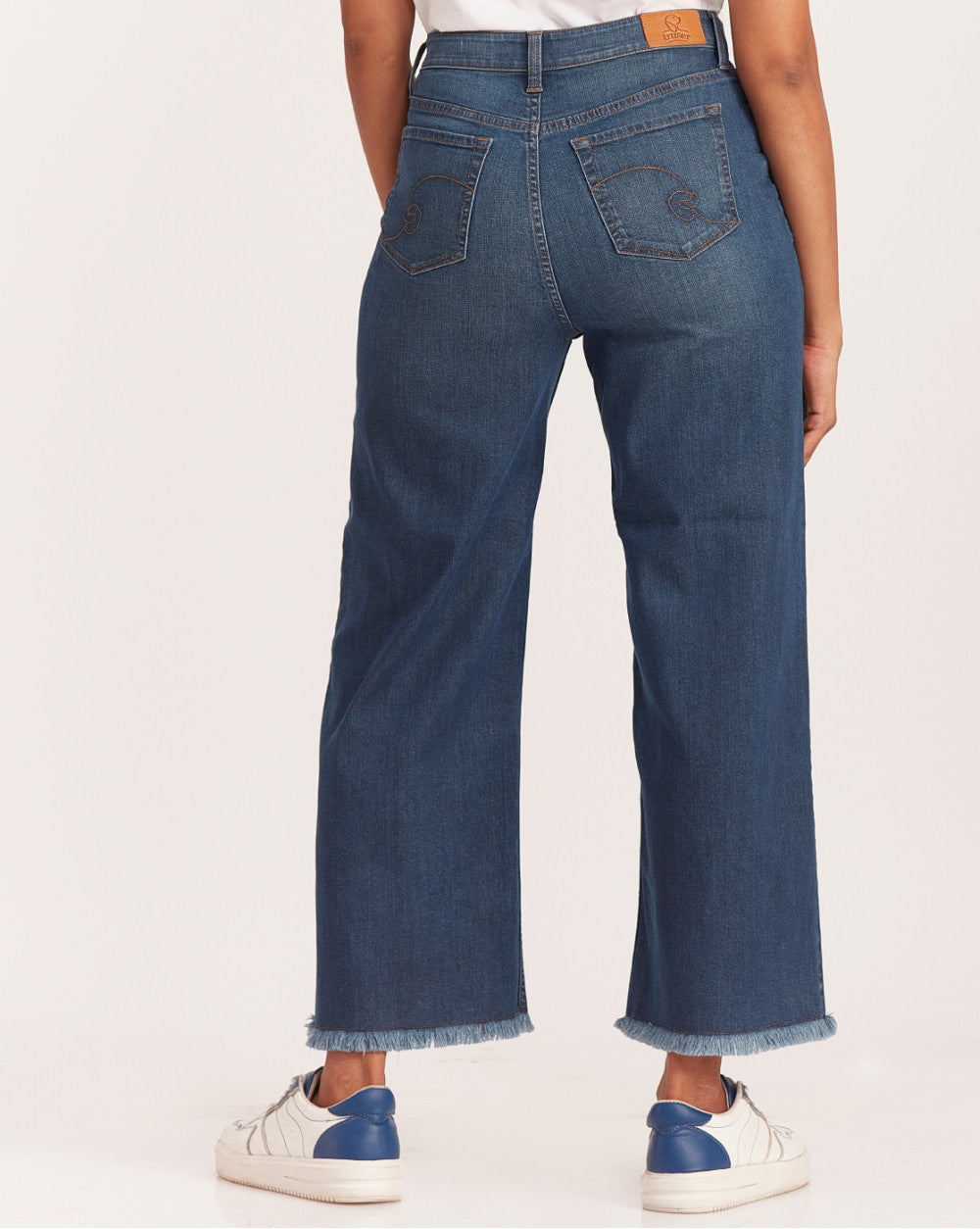 Wide Leg High Waist Jeans - Classic Blue