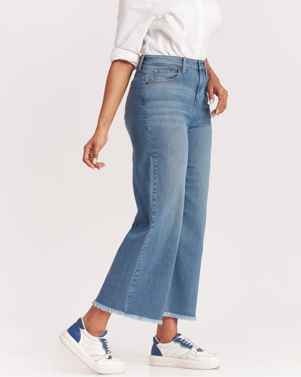 Wide Leg High Waist Jeans - Summer Blue