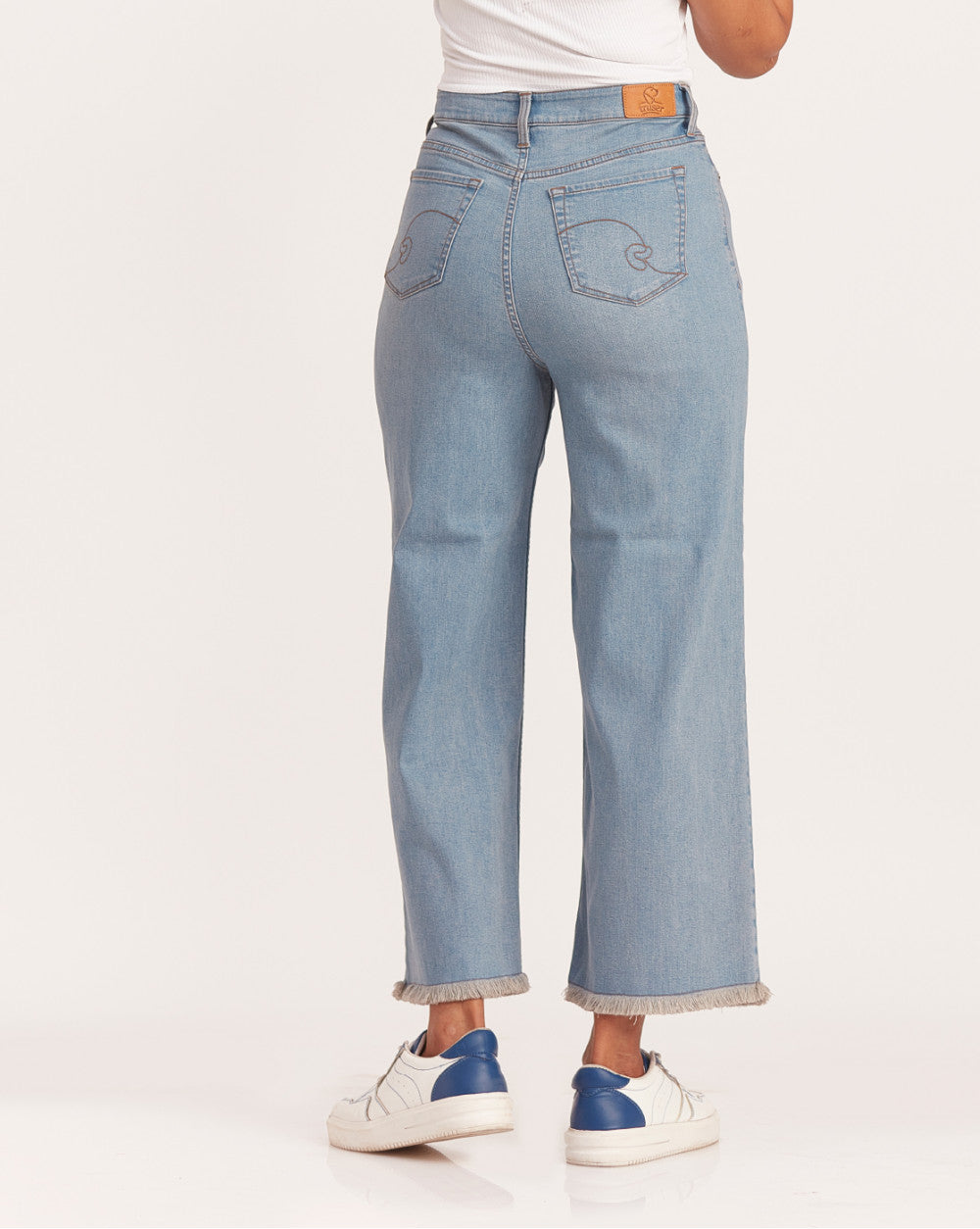 Wide Leg High Waist Jeans - Vapour Blue