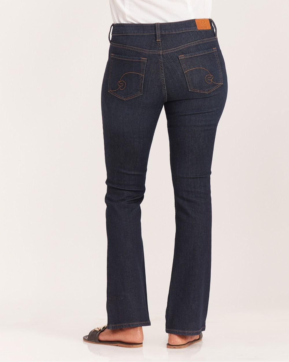 Fit And Flare Mid Waist Jeans - Prime Blue