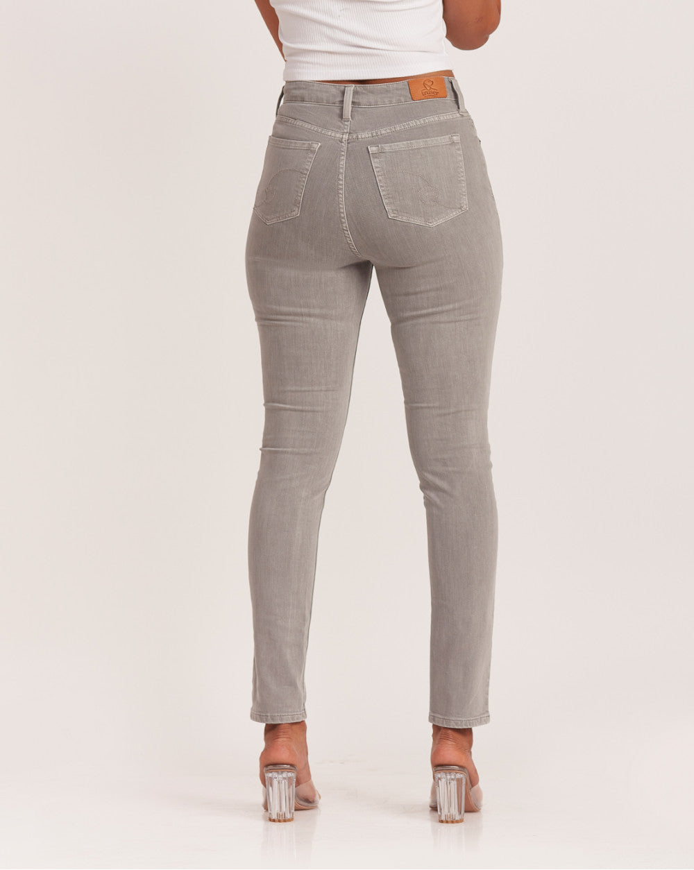 Skinny Fit High Waist Colored Jeans - Soft Grey