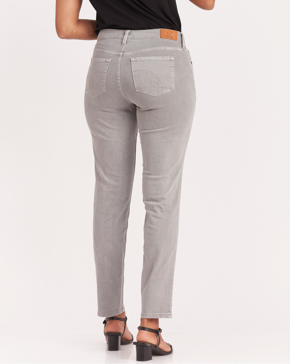 Slim Fit Mid Waist Colored Jeans - Soft Grey