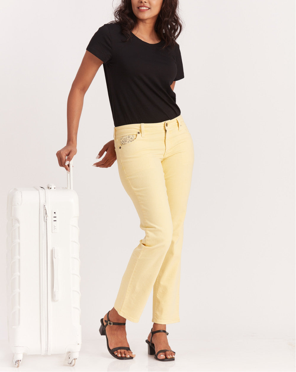 Straight Fit Low Waist Coloured Jeans - Daffodil Yellow