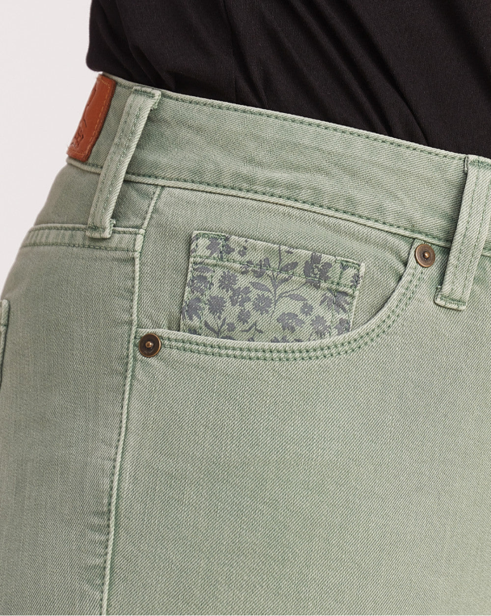 Slim Fit Mid Waist Colored Jeans - Washed Jade