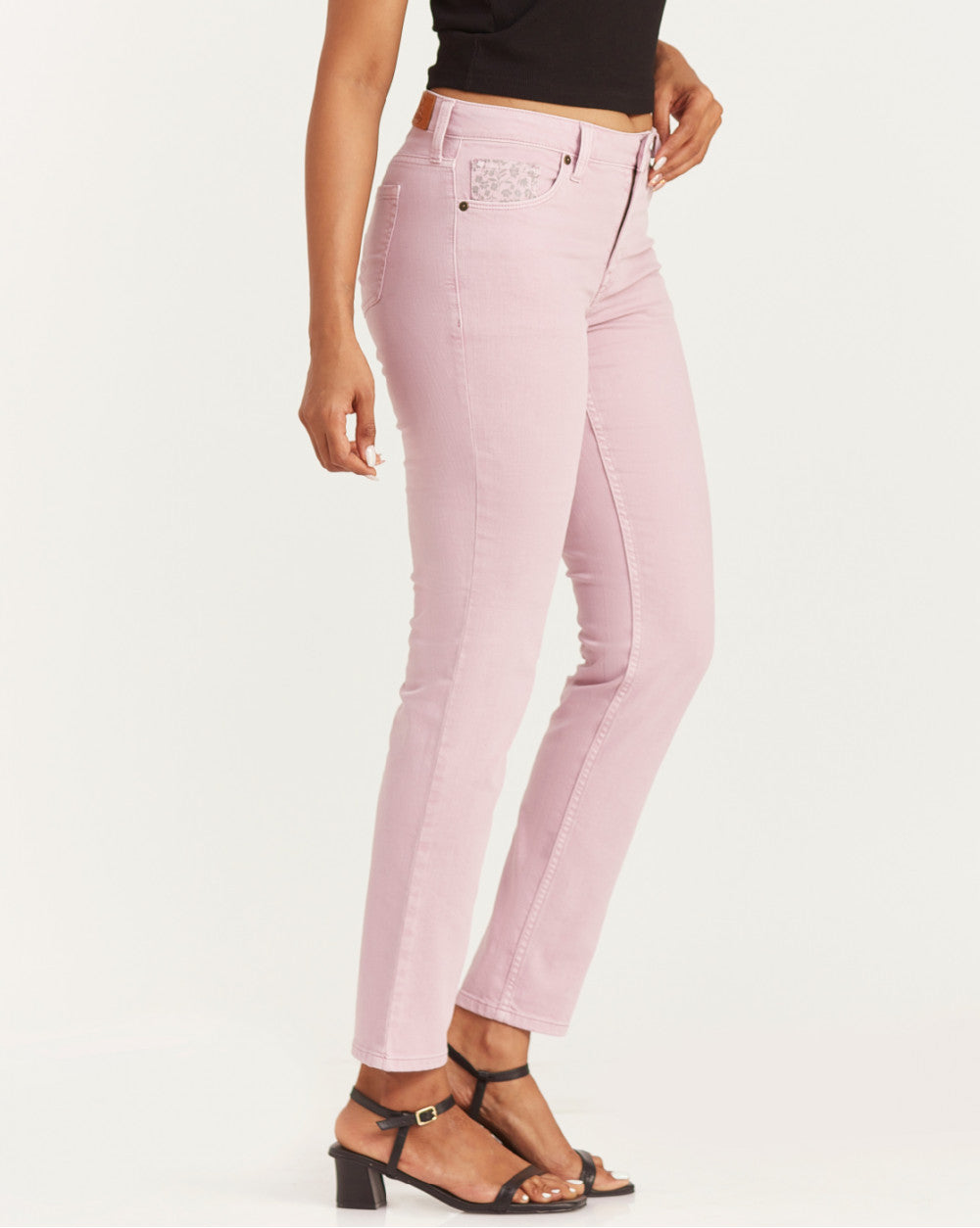 Slim Fit Mid Waist Colored Jeans - Lush Lilac