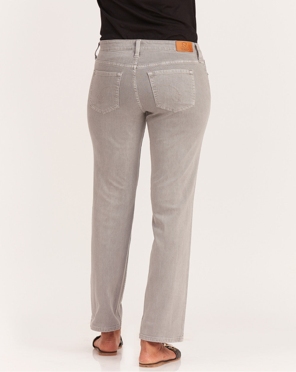 Straight Fit Low Waist Coloured Jeans - Soft Grey