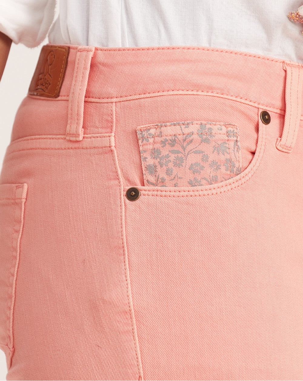 Straight Fit Low Waist Coloured Jeans - Coral