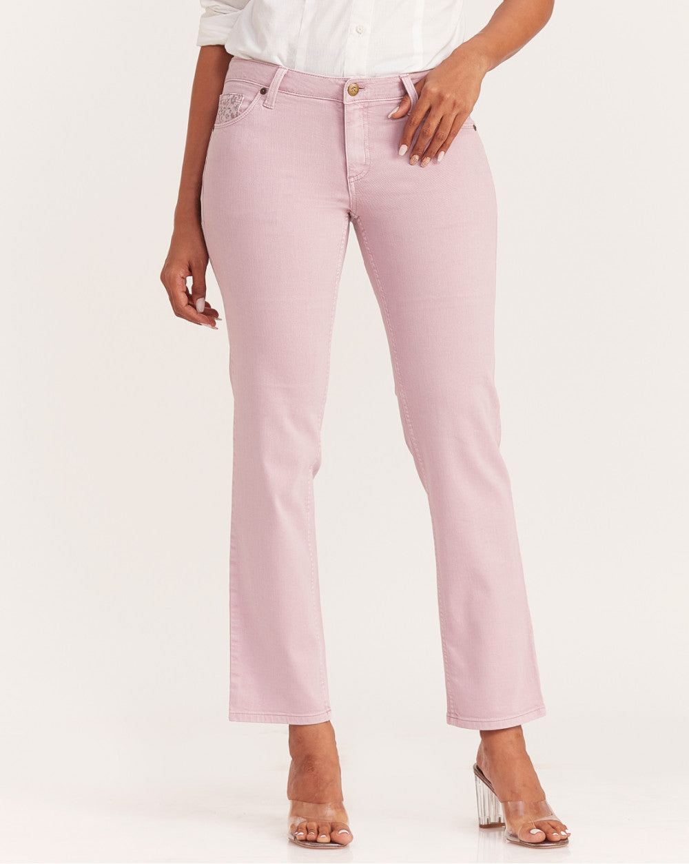 Straight Fit Low Waist Coloured Jeans - Lush Lilac