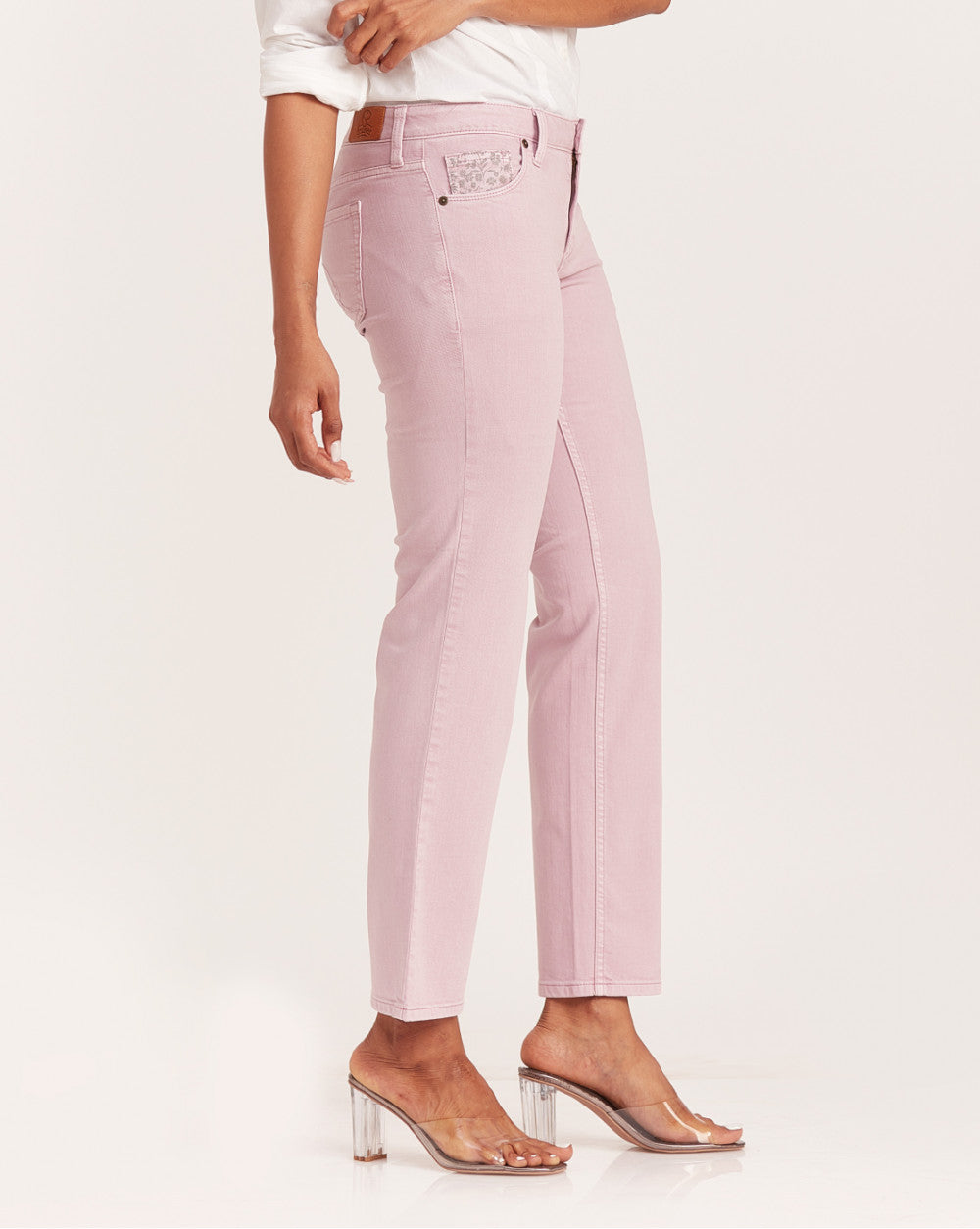 Straight Fit Low Waist Coloured Jeans - Lush Lilac