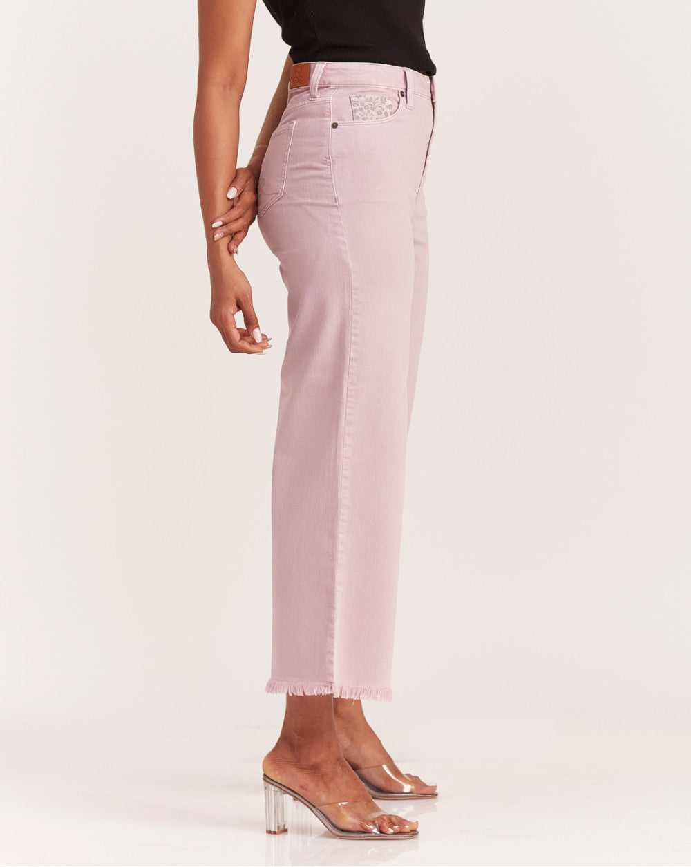 Wide Leg High Waist Colored Jeans - Lush Lilac